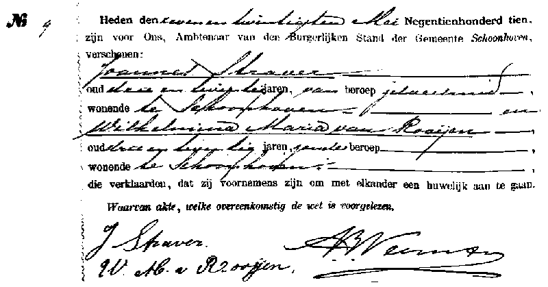 19100527 huw aang akte 9 Joannes Straver - Wilhelmina M v Rooijen